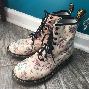 Floral Pink Doc Martens
